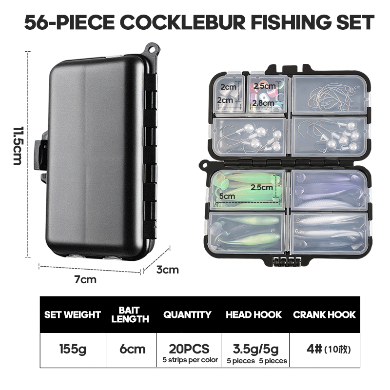 TAIYU 56pcs/Set Fishing Lures  - Fishing Boat Trailer ulasan dan harga